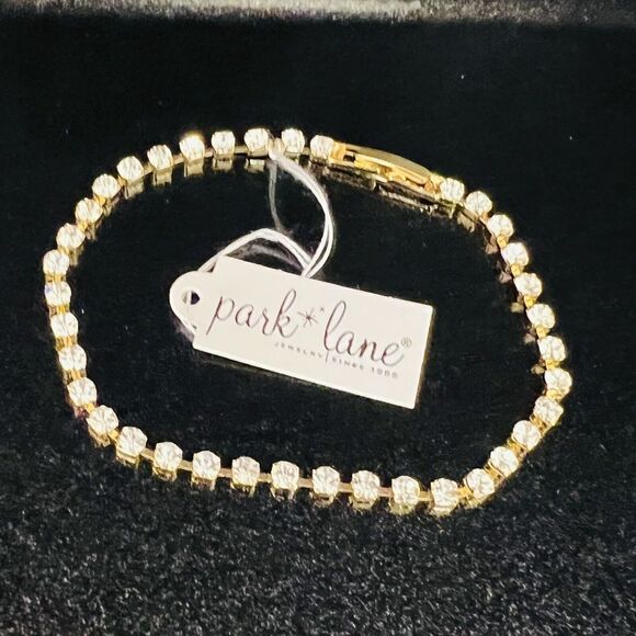 Vintage Park Lane Gold Clear Rhinestone Sparkly Dainty Tennis Bracelet NWT 1390 - Picture 5 of 12